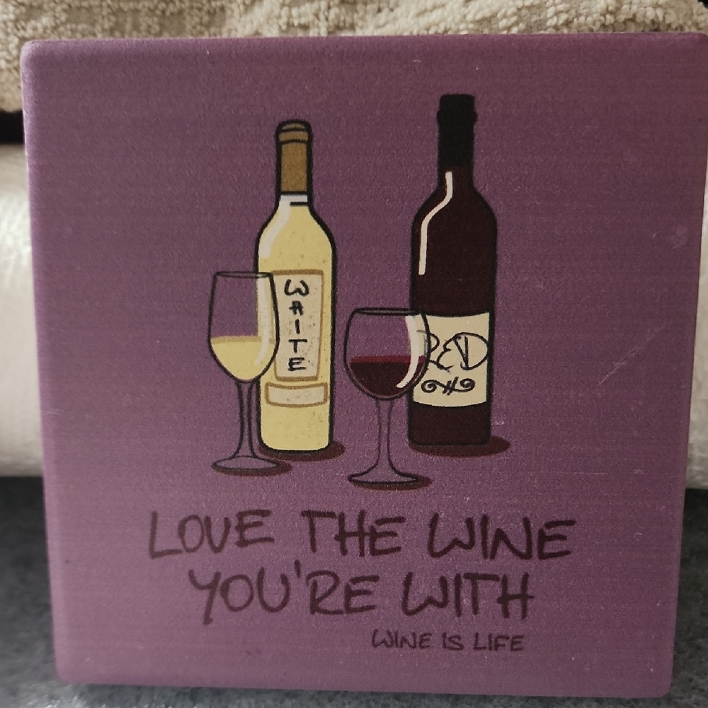 Wine-Themed Coasters – Set of 4 – Fun Girls’ Night Decor 🍷 - Picture 2 of 3